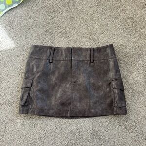 Princess PollyBrown Leather Mini Skirt